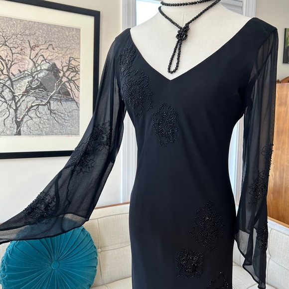 Jones New York Dresses & Skirts - Vintage 90’s Beaded Silk Chiffon Dress
